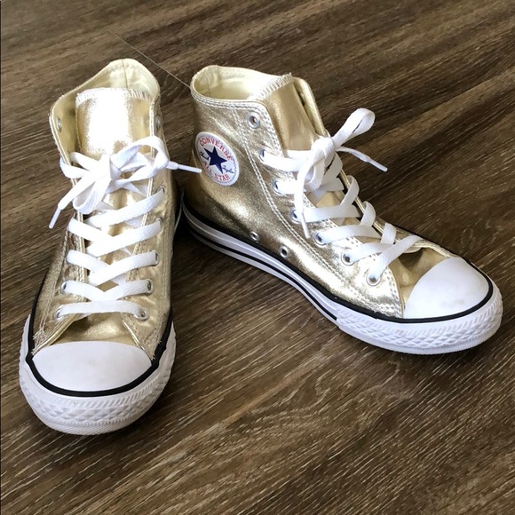 Converse Shoes - Gold High Top Converse - Youth/Women’s